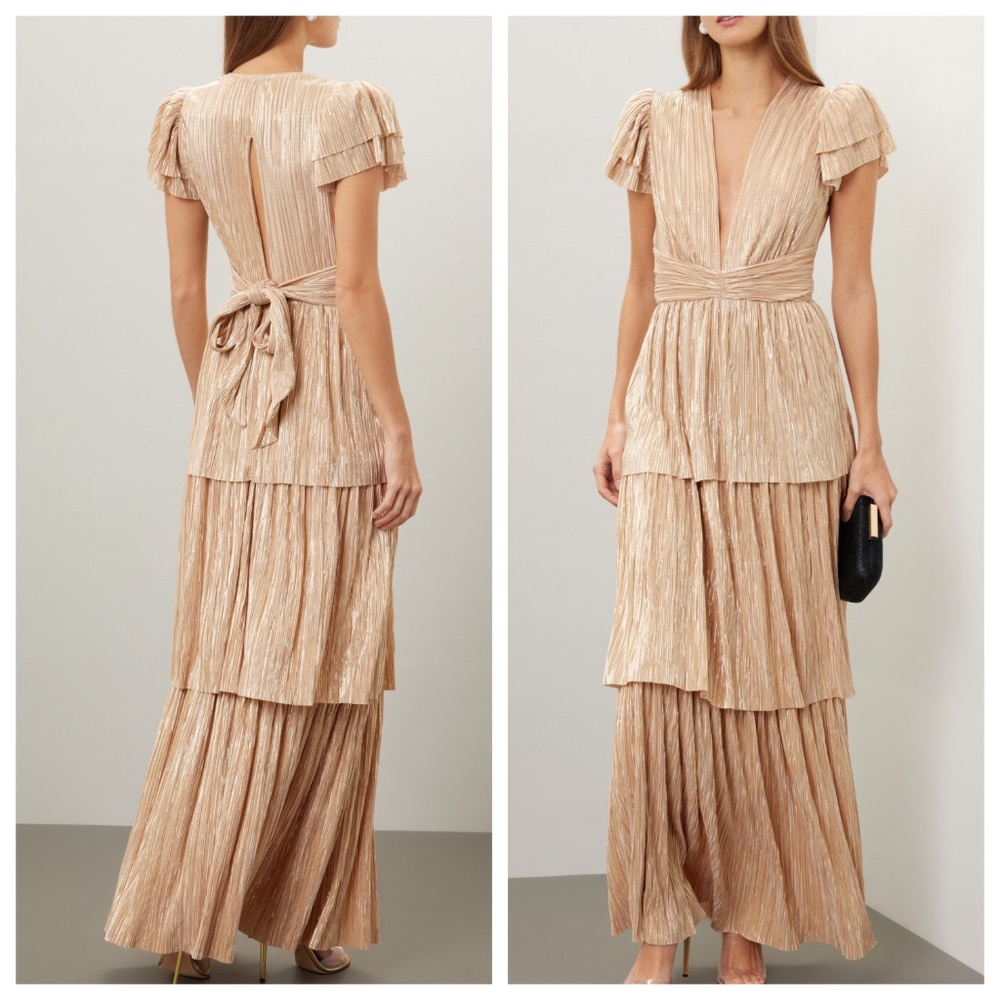 Sabina Musayev Gold Maxi Dress